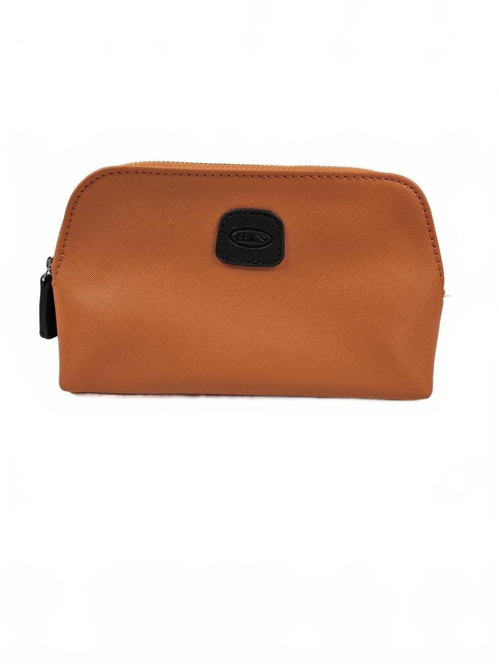Bric's Milano Orange Toiletry Leather Zip Pouch from Qatar Airways